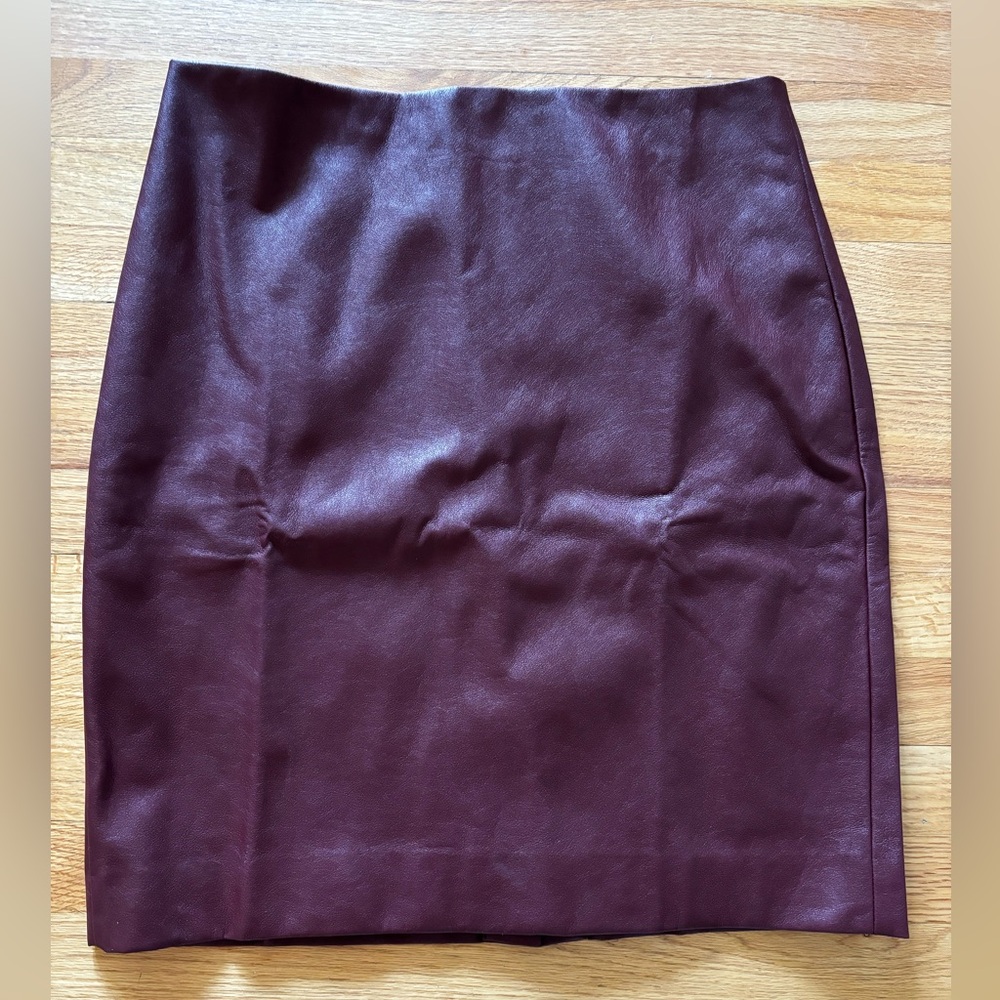 J. Crew vegan leather skirt.